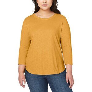 NWOT Kirkland Signature 3/4 Sleeve Slub Tee | Mustard